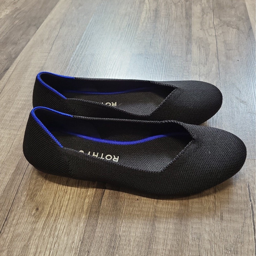 Rothy's "The Flat" Round Toe Ballet Shoes Black Size 6.5